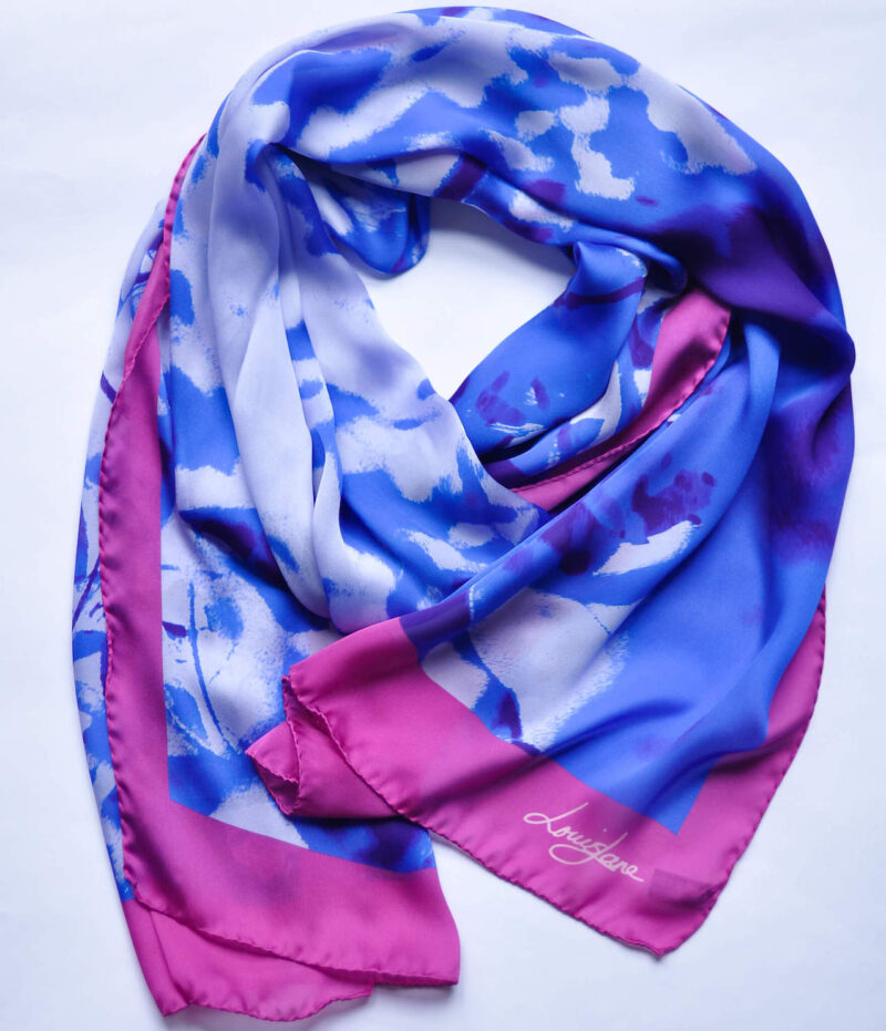 Cerulean blue and Fuschia pink colour of summer branches design