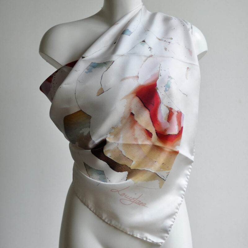 Camelia Cream Silk Square