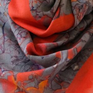 close up of cashmere and silk Open Heart design