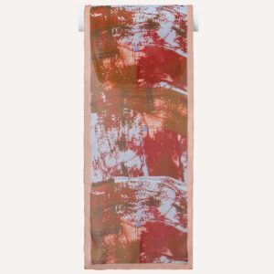 Treescape design in russet, olive and blue